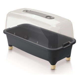 Házi kert fa részekkel és takaróval - a Respana Planter beltéri mini üvegház - 77 cm - antracitszürke - 