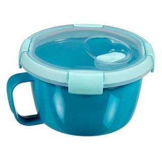 Wadah makanan 0,9 liter bulat - biru - 