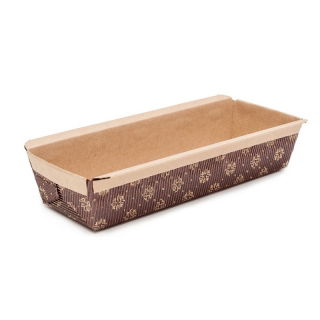 "Plumcake" rectangular paper cake mould - 21.6 x 9 x 3 cm - 5 pcs