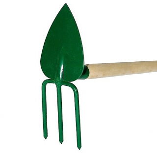 Cangkul cangkul kecil berbentuk hati / 3-cabang - 2-in-1 - dengan pegangan 80 cm - 