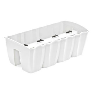 "Crown" railing-mounted balcony box - white - 58 cm