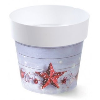 Pot rond imprimé - 12 cm - Motif de Noël S1 - 