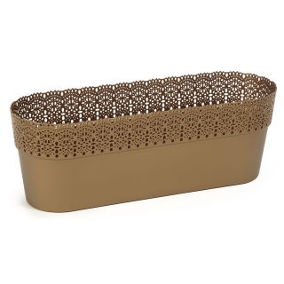 Netztopf "Bella" mit spitzenartiger Oberfläche - 38 x 12,9 cm - goldfarben - 