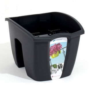 Coffre de balcon sur rail "Crown" - gris anthracite - 24 cm - 