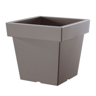 Pot tanaman persegi "ringan" - 19 cm - berwarna abu-abu - 