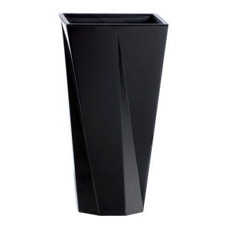 Vaso quadrato alto "Urbi Twist" - 14 cm - nero - 