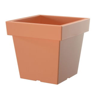 Macetero cuadrado ligero "Lofly" - 19 cm - color terracota - 