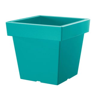 Vaso per piante quadrato "Lofly" leggero - 19 cm - turchese - 