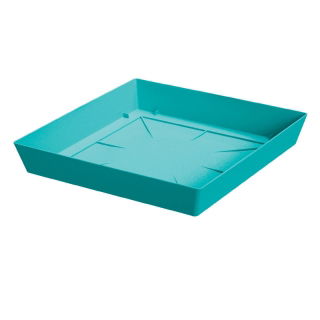 Platillo cuadrado "Lofly" maceta liviana - 16.5 cm - turquesa - 