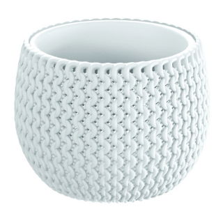 Runder Blumentopf "Splofy Bowl" mit Einsatz - 18 cm - weiß - 