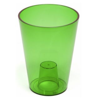 Pot de fleurs rond, haut - Lilia - 12,5 cm - Vert transparent - 