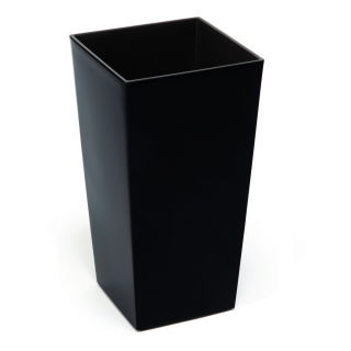 Quadratischer Blumenkasten "Finezja" mit Einsatz - 40 cm - schwarz - 