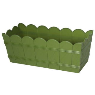 Cassetta "Elba" venatura del legno - 55 cm - verde oliva - 