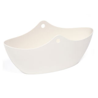 Cache-pot "Wena" pour deux orchidées - 35 cm - blanc crème - 