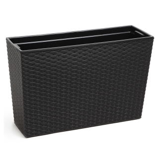 Jardinera / jardinera "Werbena" - 19 x 56 cm - ratán negro - 