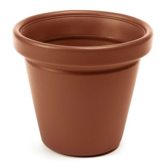 Pot tanaman bulat "Agawa" yang ringan dan tahan beku - 39 cm - merah bata - 