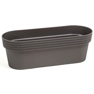 Langstrakt krukke med underkop og holder Magnolia Jersey - 50 cm - antracitgrå - 