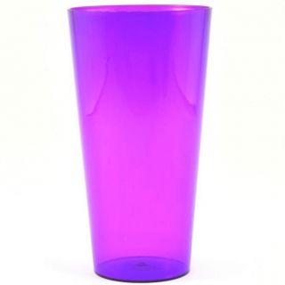 Tall "Vulcano Tube" pot casing - 15 cm - transparent purple