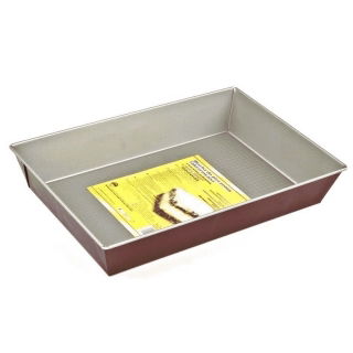 Tapadásmentes tepsi - vörös-szürke - 39 x 23,5 cm - ideális sütemények sütéséhez - 
