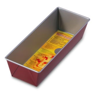 Antihaft-Backform, Laibpfanne - rotgrau - 35 x 11 cm - zum Backen von Pasteten, Obstkuchen und Brot - 