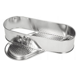 Teglia da forno rettangolare lunga in lamiera zincata - 34 x 12 cm - per dolci e torte - 