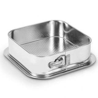 Teglia quadrata a cerniera in lamiera zincata - perfetta per torte, torte e altri dolci - 