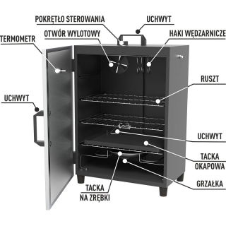 Elektrisk automatisk ryger med termostat temperaturregulering - nem at bruge - 