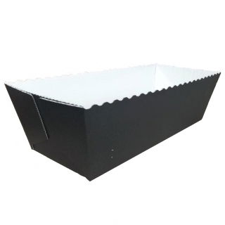 Rechteckige Papierbackform "Easy Bake" - 20,3 x 7,6 x 6,2 cm - schwarzweiß - 