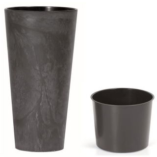 Ümmargune kõrge taimepott sisetükiga - Tubus Slim Effect - 25 cm - antratsiithall - 
