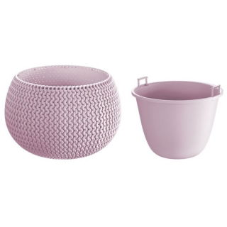 Pote redondo "Splofy Bowl" com encaixe - 24 cm - mirtilo claro - 