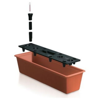 Fioriera da balcone con impianto di irrigazione - Latta da balcone - 60 cm - terracotta - 