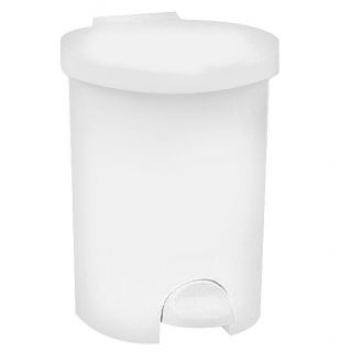 Foot operated dust bin, foot pedal garbage can - 15 litre - white