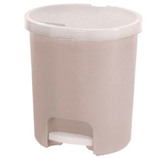 Fußbetriebener Mülleimer, Fußpedal-Mülleimer - 25 Liter - beige - 