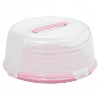 Runder Kuchen, Tortenhalter - 34,7 x 34,7 x 15,6 cm - pink - 