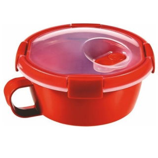 Round microwave oven bowl - Micro-Wave Soup - 0.6 l - red
