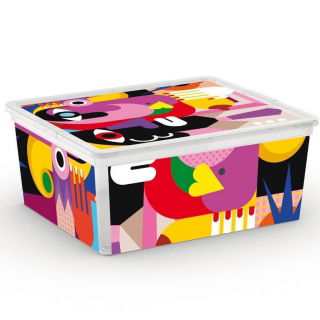 Aufbewahrungsbox mit Deckel C Box Style - 18 Liter - mehrfarbiges Muster - 