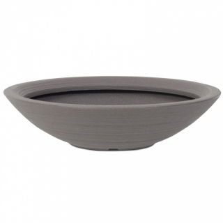 Shallow bowl, pot for low growing plants "Varese Low Bowl" - 60 cm - dark brown