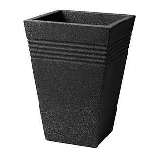 Jardinera cuadrada alta - PIAZZA SQUARE - 35 cm - gris granito - 
