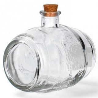Dekoratīvās mucas formas liķiera pudele ar korķi - 500 ml - 
