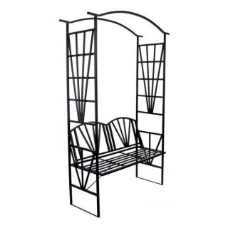 Pergola de grădină pentru plante târâtoare cu o bancă - 110 x 50 x 206 cm - 