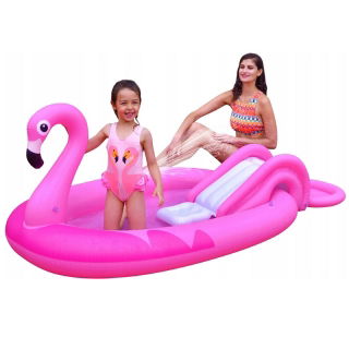 Uppblåsbar vattenlekplats med rutschkana - Flamingo - 213 x 123 x 78 cm - 
