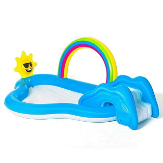 Aire de jeux aquatique gonflable avec toboggan - Rainbow - 257 x 145 x 91 cm - 