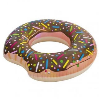 Anillo de natación, flotador de piscina - Donut - marrón chocolate - 107 cm - 
