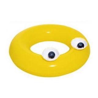 Anneau de bain, flotteur de piscine - Grands yeux - jaune - 91 cm - 