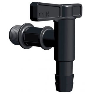 Rubinetto per serbatoio acqua piovana, rubinetto "Cantap" - nero - 