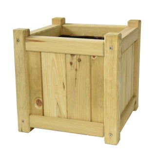 Cubo fioriera in legno 55 x 55 cm - 