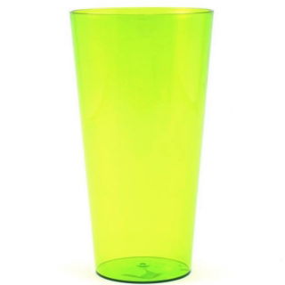 Invólucro do pote alto com um inserto "Tubo Vulcano" - 20 cm - verde transparente + inserto bege - 