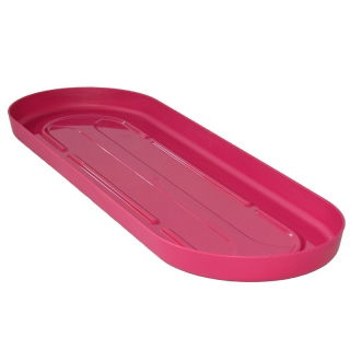 Floreira de sacada, caixa "Bella" com pires + suporte para corrimão - 50 cm - fúcsia - 