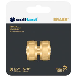 Соединитель латунный, соединитель шланга, ремонтник ЛАТУНЬ - 1/2 "- CELLFAST - 