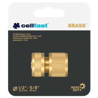 Schnellkupplung aus Messing, Kupplung mit Anschlag - MESSING - 1/2 "- CELLFAST - 